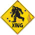 K EXCLUSIVE Sasquatch Xing Sign - 24-Gauge Metal Construction, Vivid Artwork, Two Mounting Holes - Dimensions 17 1/2" x 17 1/2"