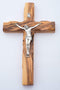 Hand Made Olive Wood Cross with Silver Plated Metal (Crucifix 8 Inch) - Wall Hanging, from the Holy Land Where Jesus Was Born, Crucified and Rose on the 3rd Day By Olive Wood Gifts Shop