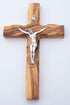 Hand Made Olive Wood Cross with Silver Plated Metal (Crucifix 8 Inch) - Wall Hanging, from the Holy Land Where Jesus Was Born, Crucified and Rose on the 3rd Day By Olive Wood Gifts Shop