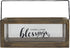 Stonebriar Count Your Blessings Rustic Rectangular Wood and Glass Tray Rail Candle Holder with Sentiment Saying, Brown