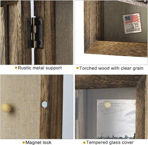 Love-KANKEI Shadow Box Frame 8x10 Shadow Box Display Case with Linen Back Memorabilia Awards Medals Photos Memory Box Carbonized Black