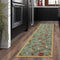 Ottomanson Ottohome Collection Contemporary Leaves Design Rubberback Runner Rug, 20" x 59", Seafoam