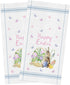 Easter Day Kitchen Towels Bunny Eggs Butterfly Flowers Dish Cloth Fingertip Bath Towels Cloth Blue Stripes Hand Drying Soft Cotton Tea Towel Set, 18x28in 2PCS