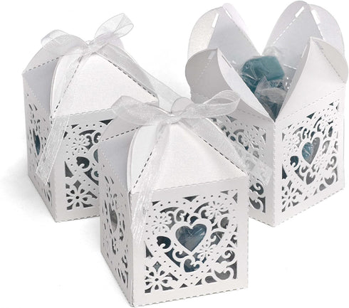 Hortense B. Hewitt Heart Die-Cut Favor Boxes, 2-Inch, White, 25 Count