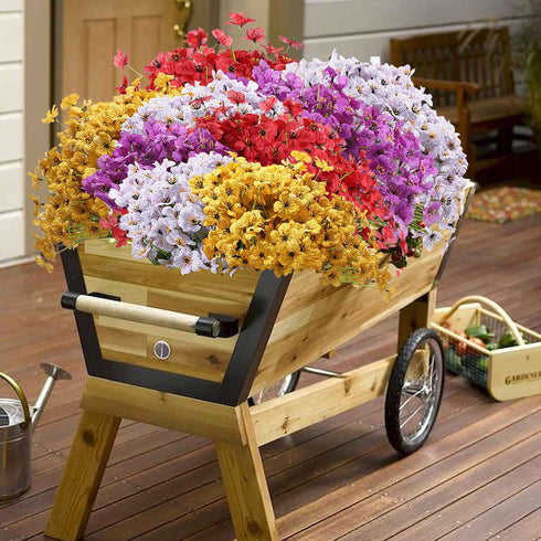 Artificial Flowers Outdoor, 20 Bundles Artificial Plants UV Resistant Fake Plants for Outdoors Outside Front Porch Window Box Hanging Planter Decoration(Yellow)