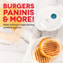 Dash Mini Maker Portable Grill Machine + Panini Press for Gourmet Burgers, Sandwiches, Chicken + Other On the Go Breakfast, Lunch, or Snacks with Recipe Guide - White