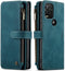 HAII Case for Moto G Stylus 5G 2021, Flip Leather Wallet Case with 10 Card Slot Holder Zipper Pocket Kickstand Magnetic Closure Shockproof Flip Folio Cover for Moto G Stylus 5G 2021 (Teal)