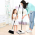 Broom and Dustpan Set - Premium Long Handled Broom Dustpan Combo - Upright Standing Lobby Broom and Dust Pan Brush w/ Handle - Great Edge, Lightweight and Robust