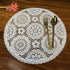 Kreatur Round Waterproof Placemats for Dining Table Set of 6,White Modern Plastic PVC Washable Table Mats Non-Slip Easy to Clean for Home Kitchen Decor