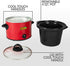 Taco Tuesday 4-Quart Fiesta Slow Cooker With Tempered Glass Lid, Cool-Touch Handles, Removable Round Ceramic Pot, Red