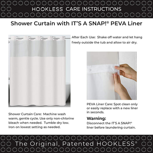 Hookless Cabana Stripe Shower Curtain with Peva Liner, 71 in x 74 in, Navy
