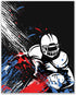 Football Watercolor Wall Art Decor Prints - Set of 4 (8x10) Inch Unframed Poster Photos - Bedroom
