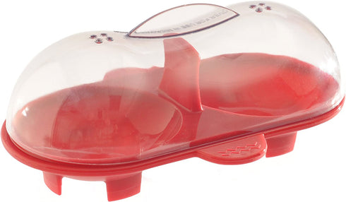 Norpro Silicone Microwave Double Egg Poacher, Red