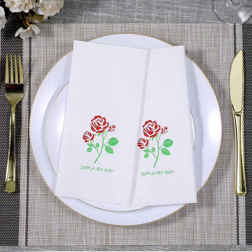 100 Disposable Guest Towels, Soft and Absorbent Linen-Feel Paper Hand Towels, Durable Decorative Bathroom Hand Napkins, Good for Kitchen, Parties, Weddings, Dinners or Events
