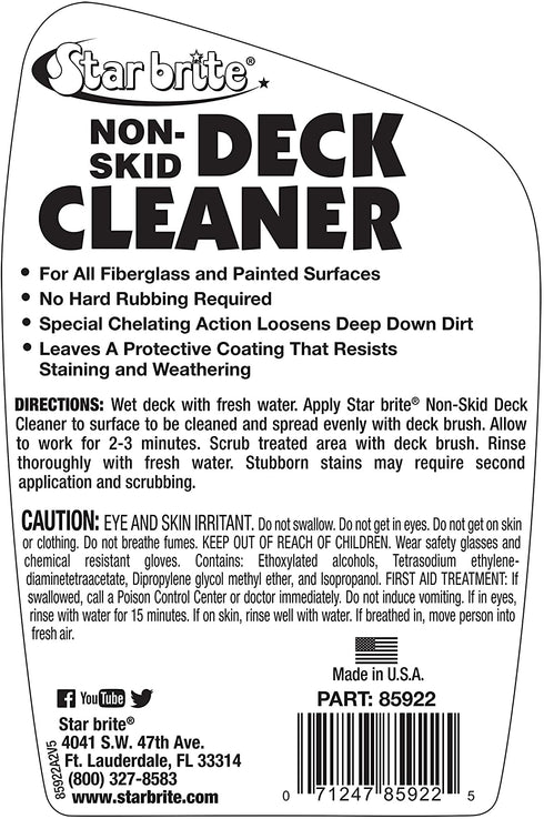 STAR BRITE Non-Skid Deck Cleaner & Protectant - Wash Grime out of Non-Slip Surfaces & Protect from Future Stains - 22 OZ Spray (085922P)