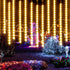 AWQ 16.9 Inch 10 Tubes Meteor Shower Lights 360LED Waterproof Falling Rain Drop Christmas Lights Plug in for Indoor & Outdoor Holiday Garden Tree Christmas Party Home Decor (Warm White)