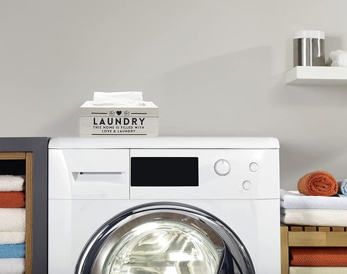 Dryer Sheet Dispenser - Magnetic Dryer Sheet Holder for Laundry Room Organization & Storage, Rustic Fabric Softener Sheet Holder Box, Wooden Laundry Caddy Container, Farmhouse for Wash Room Decor