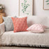 MIULEE Park of 2 Decorative Throw Pillow Cover Boho Velvet Pillow Cases Soft Plush Short Wool Cushion Case for Sofa Couch Living Room Bedroom, 20x20 Inch, Coral Red