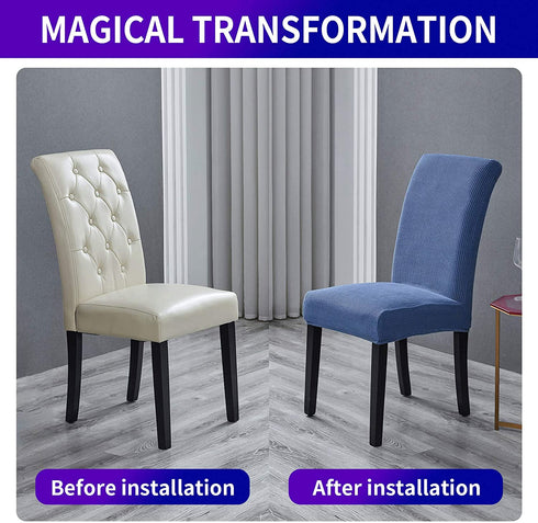 Howhic Stretch Chair Covers for Dining Room Set of 4, Removable Washable Dining Room Chair Covers, Dining Chair Slipcovers Seat Protector, Great for Home and Banquet Decor (Periwinkle Blue, 4 Pack)