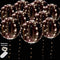 DANIDEER Led BoBo Balloons, 18 Inch 10 PCS Transparent Helium Balloons with STRING LIGHTS 3 Levels Flashing with Batteries included, Light up Bubble Balloons for Birthday, Wedding, Christmas and Party Decoration (Warm White Flashing)