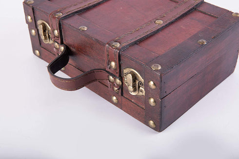 Vintiquewise(TM Old-Fashioned Small Suitcase/Decorative Box with Straps