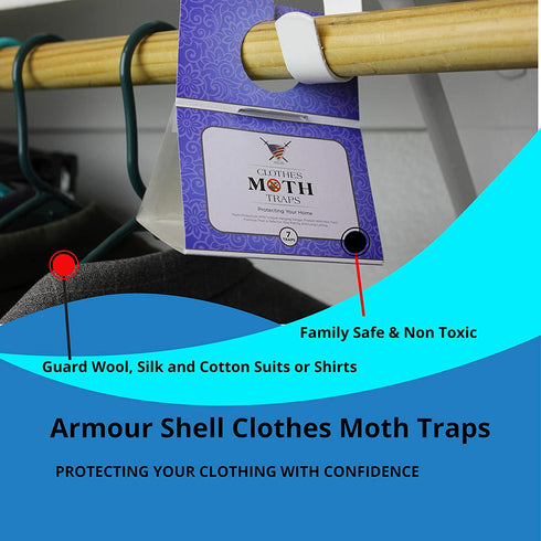 Moth Traps Closet Clothing - (7 Pack) Moths Clothes Trap with Unique Hanging Design, Pheromone Attractant Catches Male Moths Naturally without Toxic Repellant is Family Safe with Long Lasting Effects.