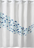 Hookless Printed Peva Shower Curtain, 71 X 74, Blue
