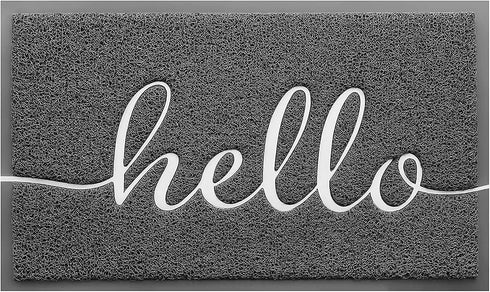 BeneathYourFeet Door Mat, Durable Welcome Mat Low Profile Floor Mat Front Doormat Indoor and Outdoor Doormat Non Slip Rugs for Entryway, Patio, High Traffic Areas (32"x20", Grey)