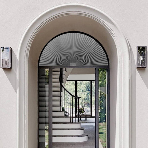 Arch Window Pleated Blinds Easy Cut and Install Pleated Shades Fliterling Linght and Blackout Blinds Grey 72? X 36? (Grey)