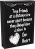 JennyGems True Friends At A Distance Are Never Apart Sign, Friend Gifts, Going Away Gifts For Friends, Long Distance Friendship Sign, 6x8 Inches Wood Wall Hanging, Friends Desk Plaque