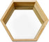 PARNOO Wall Mirror Set of 3 Hexagonal Wood Frame Mirrors | Wall Mounted Mirrors | Geometric Mirror Set for Wall Décor