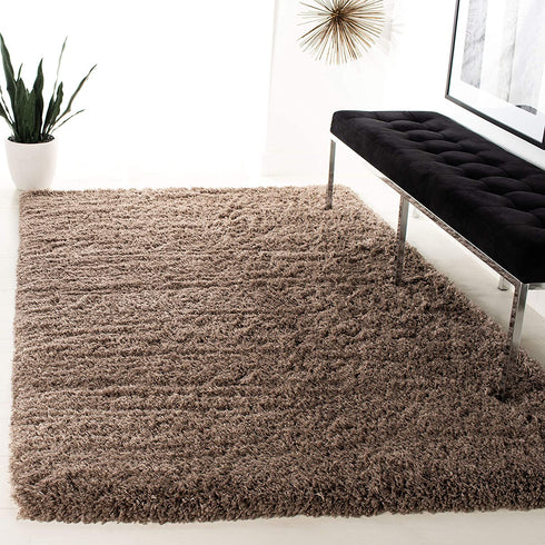 Safavieh Polar Shag Collection PSG800C Solid Glam 3-inch Extra Thick Area Rug, 3' x 5', Mushroom