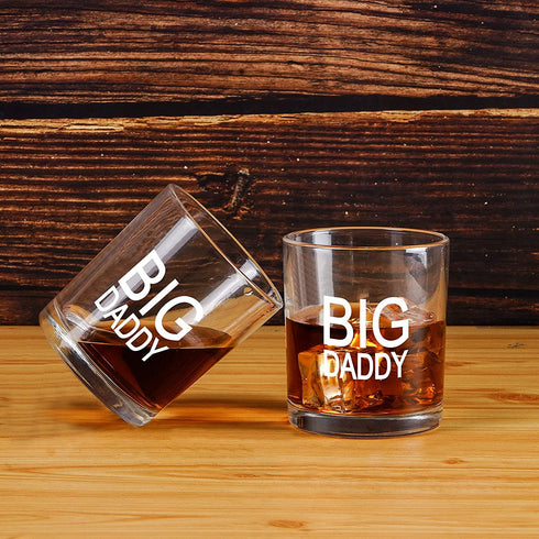 Dad Gift on Father™s Day, Novelty Big Daddy Whiskey Glass, Old Fashioned Glasses, Unique Scotch Glass for Dad, New Dad, Husband, friends, Gift on Father™s Day, Birthday, Christmas, 10 Oz