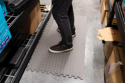 Performance Tool W88988 12" X 12" Protective Diamond Shape Anti-Fatigue Interlocking Floor Mat (12 Square Feet)