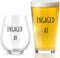 Engaged AF Wine Glass And Beer Glass Set - Funny Mr And Mrs Engagement Or Wedding - Great For Couples, Newlyweds, And Anniversaries
