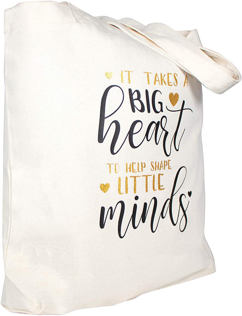 ElegantPark Teacher Gifts Set of 2 Teacher Appreciation Gift Canvas Teacher Bag and Tote with Pocket Canvas Teacher Tote Bag Glitter