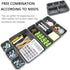 Newthinking Felt Drawer Organizer Tray, 8 Pack Shallow Desk Drawer Organizer, Save Desk Space Dividers Box for Office Gadgets and Jewelry Storage (Dark Gray)
