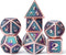 DNDND Metal D&D Dice Set,7 Pieces Dragon Scale Metallic D&D Die with Gift Metal Case for Dungeons & Dragon Game (Teal and Purple with Copper Edge)