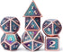 DNDND Metal D&D Dice Set,7 Pieces Dragon Scale Metallic D&D Die with Gift Metal Case for Dungeons & Dragon Game (Teal and Purple with Copper Edge)