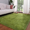 Keeko Premium Fluffy Grass Green Area Rug Cute Shag Carpet, Extra Soft and Shaggy Carpets, High Pile, Indoor Fuzzy Rugs for Bedroom Girls Kids Living Room Home, 4x5.3 Feet