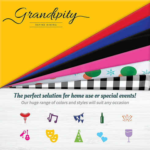Hot Pink 6 Pack Premium Disposable Plastic Tablecloth 54 Inch. x 108 Inch. Rectangle Table Cover By Grandipity