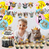 Koyatti Cat Theme Birthday Party Decorations Set,Cat Lover Birthday Party Supplies for Kids Girls,16 MEOW Balloons,Cat Face Banner and 24 Cupcake Toppers,A Big Happy Birthday Caketopper