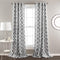 Lush Decor Edward Trellis Curtains Room Darkening Gray Window Panel Set for Living, Dining, Bedroom (Pair), 84? x 52