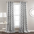 Lush Decor Edward Trellis Curtains Room Darkening Gray Window Panel Set for Living, Dining, Bedroom (Pair), 84? x 52