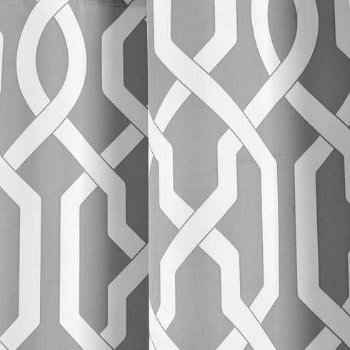 Lush Decor Edward Trellis Curtains Room Darkening Gray Window Panel Set for Living, Dining, Bedroom (Pair), 84? x 52