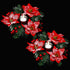 2 Pcs 10 Inch Christmas Poinsettia Candle Holder Centerpiece Red Poinsettia Christmas Candle Rings with 2 Pcs Christmas Candle Holders Glass for Home Party Christmas Table Mantel Decorations(Red)