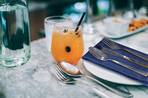 Ruvanti Dinner Cloth Napkins 12 Pack 18X18 Inch Reusable Fabric Napkins Soft, Comfortable, Durable Linen Napkins, Perfect Table Napkins, Ocean Blue / Navy Blue Napkins for Dinners, Weddings & Parties.