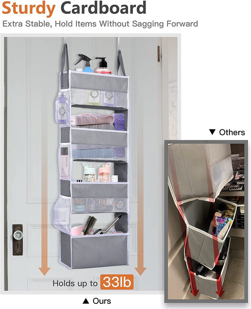 ULG Over The Door Organizer with 4 Large Capacity Pockets and 6 Mesh Pockets, 33lb Capacity Closet Door Hanging Organizer, Nursery Organizers and Storage for Baby Kids Toys, Diapers Organizer