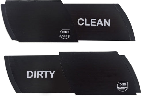 Premium Metal Dishwasher Magnet Clean Dirty Sign | ONLY Black #1 Indicator - Best Kitchen Gadgets Dishwashers - Home Office Organization, Padded Magnets or 3M Tabs (Metal - Black)