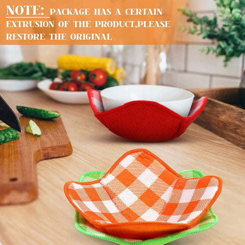 Hot Bowl Holder Microwave Safe Holder Multipurpose Hot Heat Proof Plate Holder to Prevent Hand from Heat and Maintain Food Warm for Heat Soup Food Meal (Red, Blue, Green, Yellow, Black,5 Pieces)